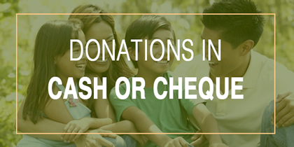 donations in cash or cheque
